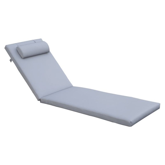 SUNLOUNGER ΜΑΞΙΛΑΡΙ ΞΑΠΛΩΣΤΡΑΣ ΜΕ ΠΡΟΣΚΕΦΑΛΟ,  ΥΦΑΣΜΑ ΓΚΡΙ, FOAM+POLYESTER ΦΕΡΜΟΥΑΡ-VELCRO