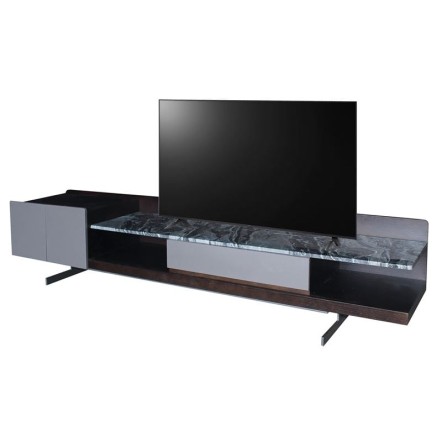 BARRY ΕΠΙΠΛΟ TV 220x45x47cm ΕΠΙΦΑΝΕΙΕΣ: ΞΥΛΟ ΚΑΡΥΔΙ+ΜΑΡΜΑΡΟ ΓΚΡΙ, ΒΑΣΗ ΜΕΤΑΛΛΟ