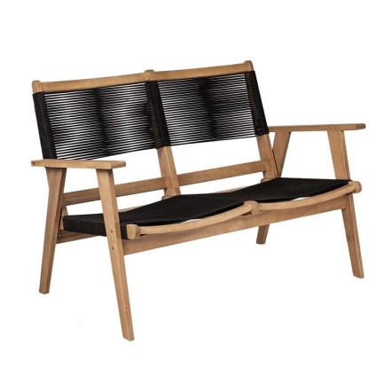 COFFEE LIVING ΚΑΝΑΠΕΣ 2ΘΕΣΙΟΣ 119x71x84cm ΚΑΘΙΣΤΙΚΟΥ ΒΕΡΑΝΤΑΣ ΚΗΠΟΥ ΑΚΑΚΙΑ ΦΥΣΙΚΟ ROPE WICKER ΜΑΥΡΟ