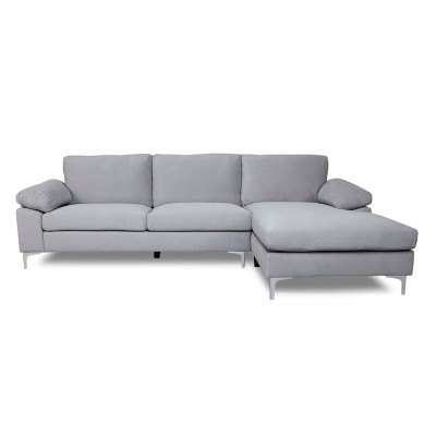ALEX ΓΩΝΙΑΚΟΣ ΚΑΝΑΠΕΣ 260X130X82CM ΔΕΞΙΑ ΓΩΝΙΑ, ΥΦΑΣΜΑ ΓΚΡΙ VELURE