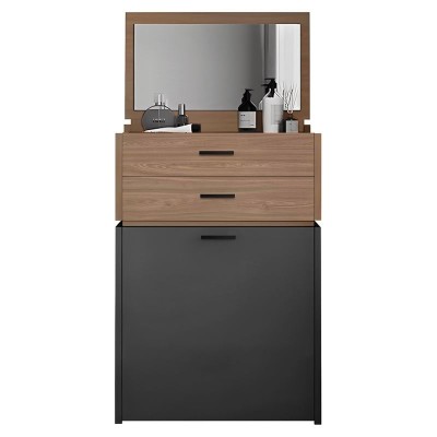 VANITY ΤΟΥΑΛΕΤΑ 60X45X90/130CM ΜΕ ΕΝΣΩΜΑΤΩΜΕΝΟ ΚΑΘΡΕΠΤΗ & ΣΚΑΜΠΟ ΑΠΟΧΡΩΣΗ SONOMA OAK-GREY