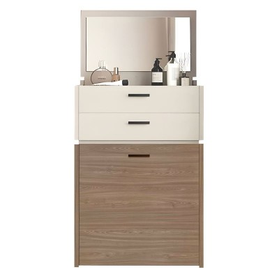 VANITY ΤΟΥΑΛΕΤΑ 60x45x90/130cm ΜΕ ΕΝΣΩΜΑΤΩΜΕΝΟ ΚΑΘΡΕΠΤΗ & ΣΚΑΜΠΟ ΑΠΟΧΡΩΣΗ SONOMA OAK-CREAM