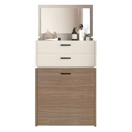 VANITY ΤΟΥΑΛΕΤΑ 60x45x90/130cm ΜΕ ΕΝΣΩΜΑΤΩΜΕΝΟ ΚΑΘΡΕΠΤΗ & ΣΚΑΜΠΟ ΑΠΟΧΡΩΣΗ SONOMA OAK-CREAM