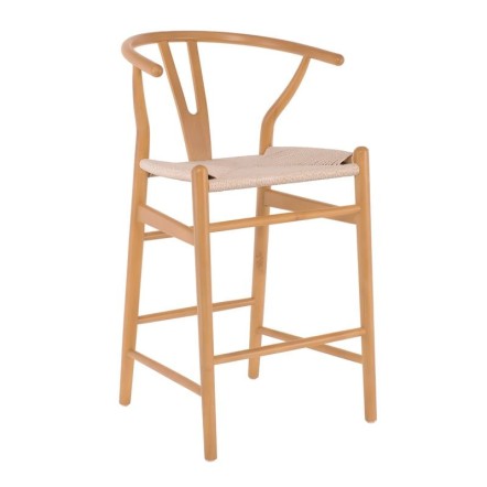 LIMA ΣΚΑΜΠΟ BAR 55x53x67/98cm ΞΥΛΟ ΟΞΙΑ, ΦΥΣΙΚΟ, ΚΑΘΙΣΜΑ PAPER ROPE ΦΥΣΙΚΟ (ΥΨΟΣ ΚΑΘ.67CM)