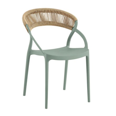 DORA ΠΟΛΥΘΡΟΝΑ 53x61x78cm ΣΤΟΙΒΑΖΟΜΕΝΗ, PP ΠΡΑΣΙΝΟ, ROPE WICKER ΦΥΣΙΚΟ