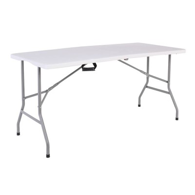 BLOW-W ΤΡΑΠΕΖΙ  ΣΥΝΕΔΡΙΟΥ - CATERING 180x70x74cm ΠΤΥΣΣΟΜΕΝΟ (ΒΑΛΙΤΣΑ), HDPE ΑΣΠΡΟ, ΜΕΤΑΛΛΟ ΒΑΦΗ ΓΚΡΙ