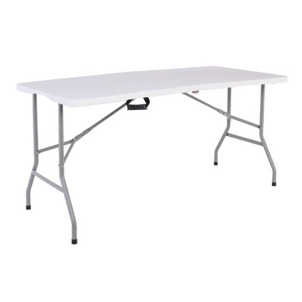 BLOW-W ΤΡΑΠΕΖΙ  ΣΥΝΕΔΡΙΟΥ - CATERING 180x70x74cm ΠΤΥΣΣΟΜΕΝΟ (ΒΑΛΙΤΣΑ), HDPE ΑΣΠΡΟ, ΜΕΤΑΛΛΟ ΒΑΦΗ ΓΚΡΙ