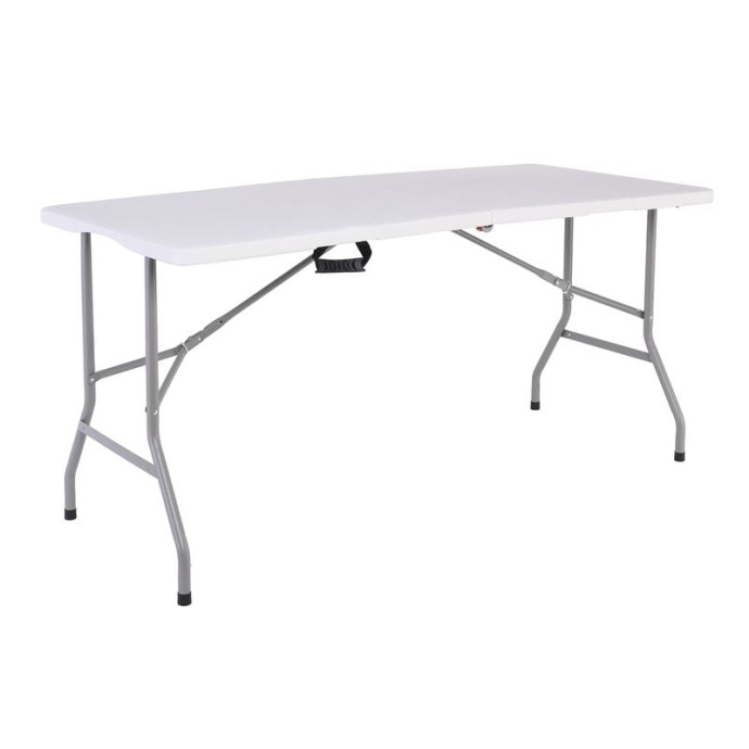 BLOW-W ΤΡΑΠΕΖΙ  ΣΥΝΕΔΡΙΟΥ - CATERING 180x70x74cm ΠΤΥΣΣΟΜΕΝΟ (ΒΑΛΙΤΣΑ), HDPE ΑΣΠΡΟ, ΜΕΤΑΛΛΟ ΒΑΦΗ ΓΚΡΙ