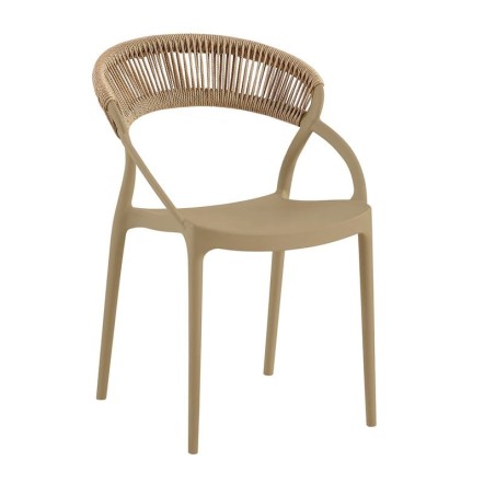 DORA ΠΟΛΥΘΡΟΝΑ 53X61X78CM ΣΤΟΙΒΑΖΟΜΕΝΗ, PP TORTORA, ROPE WICKER ΦΥΣΙΚΟ