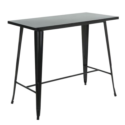 RELIX ΤΡΑΠΕΖΙ BAR ΜΕΤΑΛΛΟ ΒΑΦΗ ΜΑΥΡΟ 120x60cm