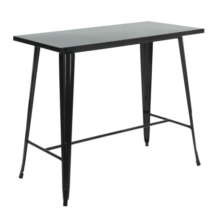 RELIX ΤΡΑΠΕΖΙ BAR ΜΕΤΑΛΛΟ ΒΑΦΗ ΜΑΥΡΟ 120x60cm