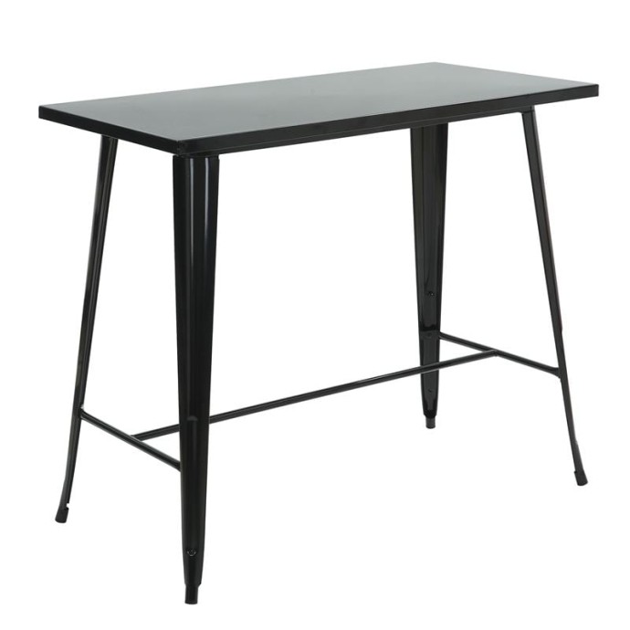RELIX ΤΡΑΠΕΖΙ BAR ΜΕΤΑΛΛΟ ΒΑΦΗ ΜΑΥΡΟ 120x60cm