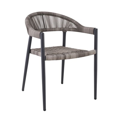 MADISON ΠΟΛΥΘΡΟΝΑ ΒΕΡΑΝΤΑΣ- ΚΗΠΟΥ ALU ΑΝΘΡΑΚΙ ROPE WICKER ΓΚΡΙ ΣΤΟΙΒΑΖΟΜΕΝΗ
