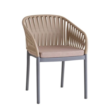 EMERY ΠΟΛΥΘΡΟΝΑ ΒΕΡΑΝΤΑΣ-ΚΗΠΟΥ PP-UV 56X59X80CM SAND BEIGE-ΑΝΘΡΑΚΙ, ΜΑΞΙΛΑΡΙ ΜΠΕΖ