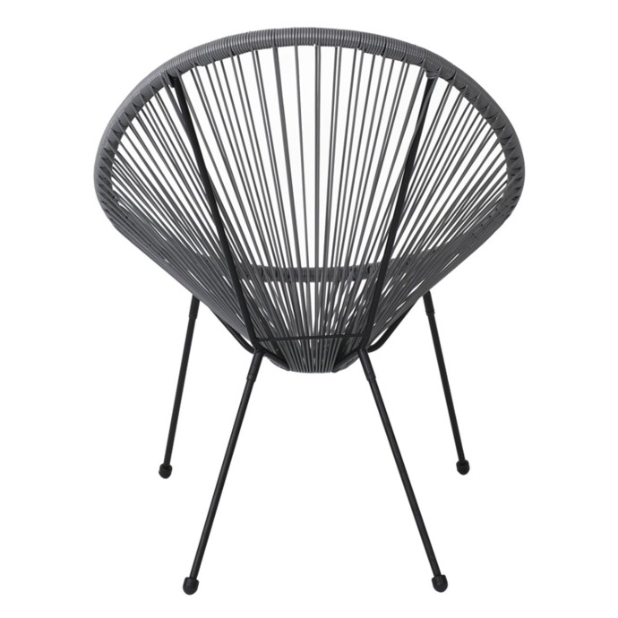 ACAPULCO ΠΟΛΥΘΡΟΝΑ 73x76x89cm ΜΕΤΑΛΛΟ ΒΑΦΗ ΜΑΥΡΟ/RATTAN ΓΚΡΙ