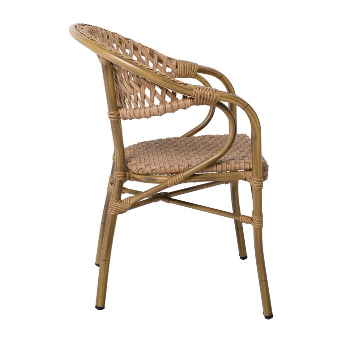 VEGERA RATTAN ΠΟΛΥΘΡΟΝΑ DINING ΑΛΟΥΜΙΝΙΟ ΦΥΣΙΚΟ, WICKER ΦΥΣΙΚΟ, ΣΤΟΙΒΑΖΟΜΕΝΗ