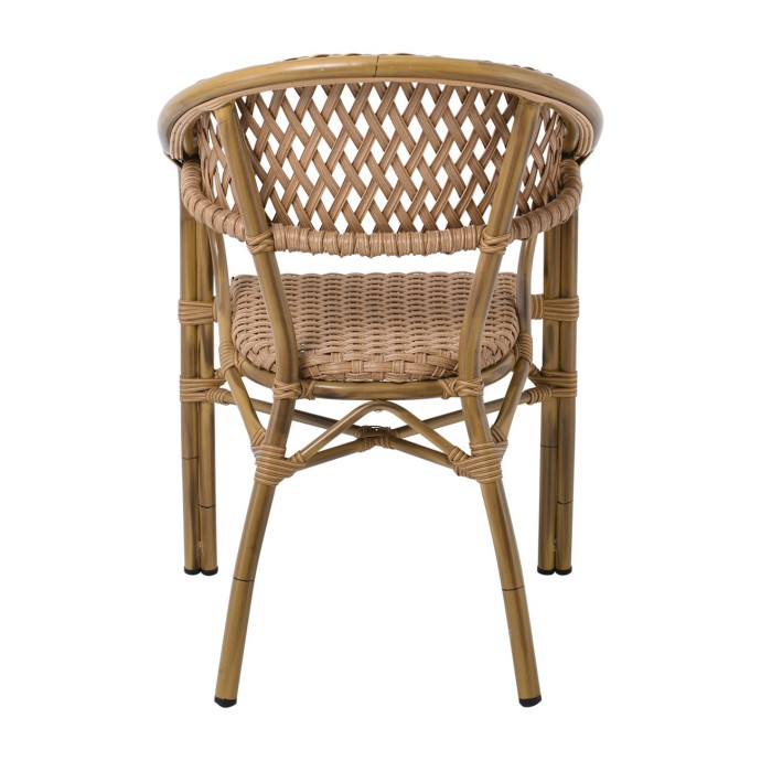 VEGERA RATTAN ΠΟΛΥΘΡΟΝΑ DINING ΑΛΟΥΜΙΝΙΟ ΦΥΣΙΚΟ, WICKER ΦΥΣΙΚΟ, ΣΤΟΙΒΑΖΟΜΕΝΗ