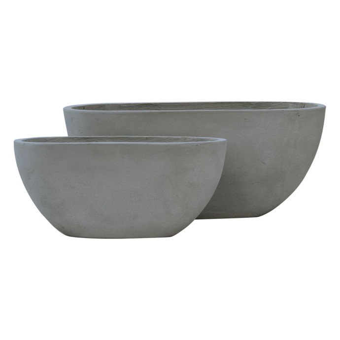 FLOWER POT-4 SET 2 ΤΕΜΑΧΙΩΝ CEMENT GREY