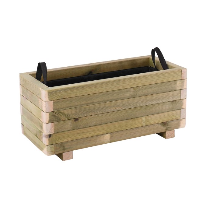 FLOWER POT WOOD ΖΑΡΝΤΙΝΙΕΡΑ, ΕΜΠΟΤΙΣΜΟΥ PINE, ΑΠΟΧΡΩΣΗ ΦΥΣΙΚΟ, 70X30X32CM