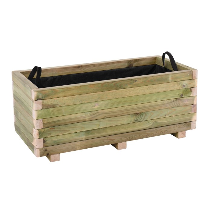 FLOWER POT WOOD ΖΑΡΝΤΙΝΙΕΡΑ, ΕΜΠΟΤΙΣΜΟΥ PINE, ΑΠΟΧΡΩΣΗ ΦΥΣΙΚΟ, 90X40X36CM