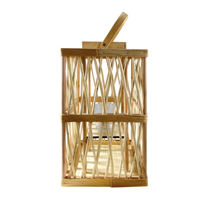 LANTERN SQUARE ΦΑΝΑΡΙ ΚΗΠΟΥ- ΒΕΡΑΝΤΑΣ ΞΥΛΙΝΟ 24X24X41CM ΑΠΟΧΡΩΣΗ ΦΥΣΙΚΟ, ΜΕ ΓΥΑΛΙΝΟ ΠΟΤΗΡΙ