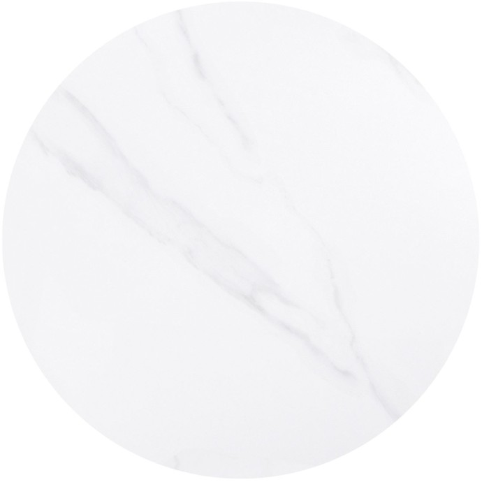 SINTERED STONE ΕΠΙΦΑΝΕΙΑ ΤΡΑΠΕΖΙΟΥ Φ70cm/11mm ΑΠΟΧΡΩΣΗ WHITE MARBLE (MDF ΓΙΑ ΣΤΗΡΙΞΗ ΒΑΣΗΣ)