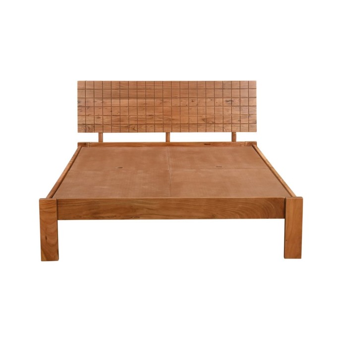 CAPITAL ΚΡΕΒΑΤΙ ΔΙΠΛΟ 154X205X72CM (ΓΙΑ ΣΤΡΩΜΑ 150X200CM) ΑΚΑΚΙΑ ΦΥΣΙΚΟ