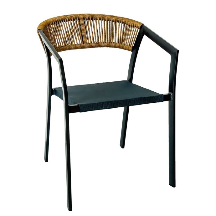 PARMA ΠΟΛΥΘΡΟΝΑ ΒΕΡΑΝΤΑΣ-ΚΗΠΟΥ ALU ΑΝΘΡΑΚΙ ROPE WICKER ΦΥΣΙΚΟ TEXTILENE ΑΝΘΡΑΚΙ ΣΤΟΙΒΑΖΟΜΕΝΗ
