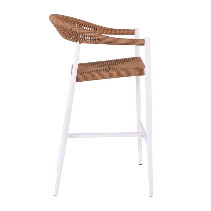 MADY ΣΚΑΜΠΟ BAR ALU ΑΣΠΡΟ ROPE WICKER ΦΥΣΙΚΟ