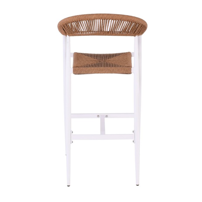 MADY ΣΚΑΜΠΟ BAR ALU ΑΣΠΡΟ ROPE WICKER ΦΥΣΙΚΟ