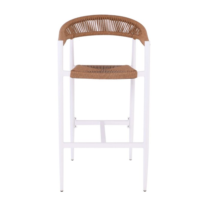 MADY ΣΚΑΜΠΟ BAR ALU ΑΣΠΡΟ ROPE WICKER ΦΥΣΙΚΟ