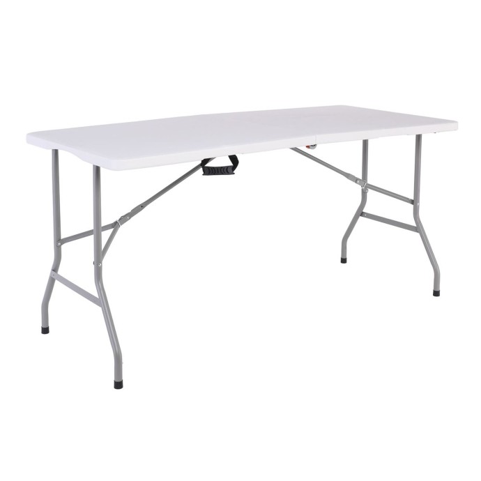 BLOW-W ΤΡΑΠΕΖΙ  ΣΥΝΕΔΡΙΟΥ - CATERING 180x70x74cm ΠΤΥΣΣΟΜΕΝΟ (ΒΑΛΙΤΣΑ), HDPE ΑΣΠΡΟ, ΜΕΤΑΛΛΟ ΒΑΦΗ ΓΚΡΙ