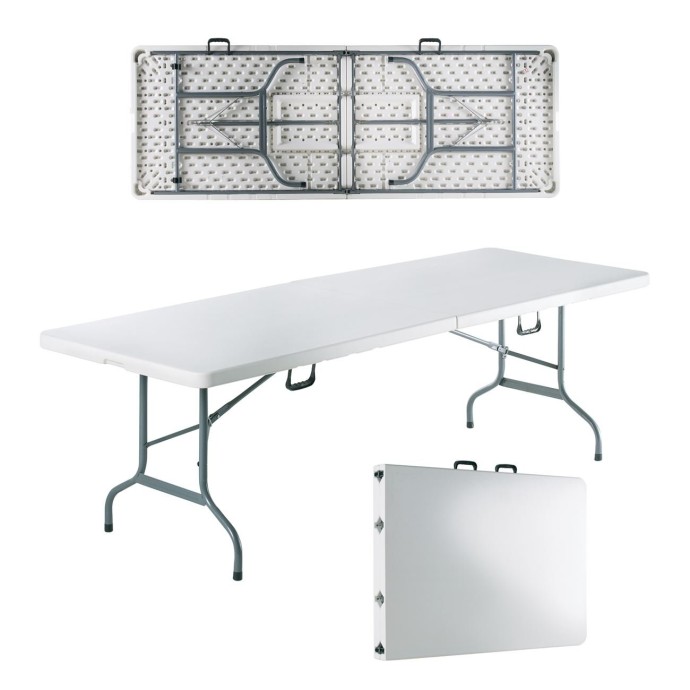 BLOW-W ΤΡΑΠΕΖΙ ΣΥΝΕΔΡΙΟΥ - CATERING 242x75x74cm ΠΤΥΣΣΟΜΕΝΟ (ΒΑΛΙΤΣΑ), ΜΕΤΑΛΛΟ ΒΑΦΗ ΓΚΡΙ, HDPE ΑΣΠΡΟ