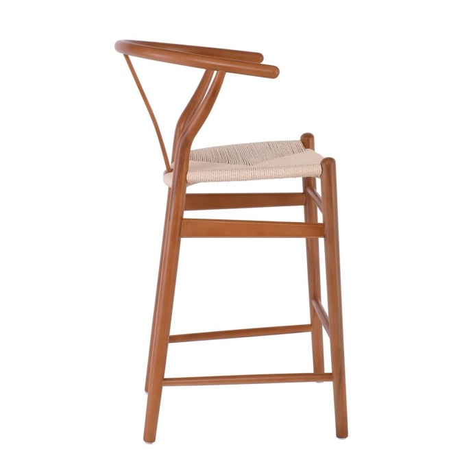 LIMA ΣΚΑΜΠΟ BAR 55x53x67/98cm ΞΥΛΟ ΟΞΙΑ, ΚΑΡΥΔΙ, ΚΑΘΙΣΜΑ PAPER ROPE ΦΥΣΙΚΟ (ΥΨΟΣ ΚΑΘ.67CM)