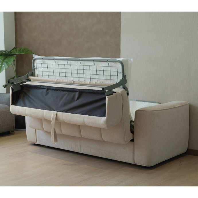 NORRIS 3ΘΕΣΙΟΣ ΚΑΝΑΠΕΣ-ΚΡΕΒΑΤΙ 209X99X70 ΥΦΑΣΜΑ WATER REPELLENT ΜΠΕΖ